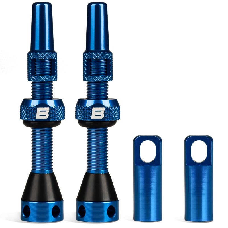 BWSHLF Tubeless Presta Valve Stem 40/44/55/60/65/70/80/100 mm, Super Light Alloy Presta Valve Stem Kit with Valve Core Remover Tool and Valve Stem Caps - Multiple Color and Size Options(Pair) - Image 1